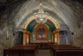 Wieliczka Salt Mine underground Chapel with chandelier made from salt Krakow, Poland, tourist landmark Royalty Free Stock Photo