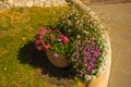 KRAKOW, POLAND: Beautiful vase with flowers. complex of Wawel Royal Castle Royalty Free Stock Photo