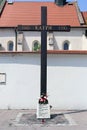Krakow, Poland. The cross in memory of Katyn execution