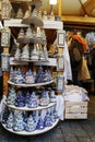 KRAKOW, POLAND - DECEMBER 05, 2019: Artistic porcelain products, regional handicrafts, at the Christmas market