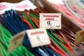 Krakow, Poland - December 2, 2021: Delicious chewable fruit marmalade candies at the Christmas Market in Krakow. Traditional