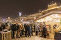 Krakow, Poland - December 2nd 2023 - Opening of the Christmas market at the Main Square in Krakow. People buy food