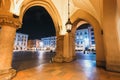 Night view of Main Market Square in Krakow. Krakow is one of the most beautiful city in Poland Royalty Free Stock Photo