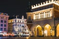 Night view of Main Market Square in Krakow. Krakow is one of the most beautiful city in Poland Royalty Free Stock Photo