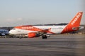 Krakow, Poland 20.12.2019: easyJet Airbus A319 is at the airport, preparing for flight. The service of the vessel flying before Royalty Free Stock Photo