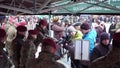 KRAKOW, POLAND - JANUARY, 14, 2017 Army personnel demonstrate modern weapons at military show