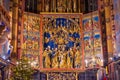 Interior of the amazing St. Mary Basilica of Krakow, Poland Royalty Free Stock Photo