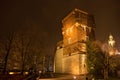 KRAKOW, POLAND - JANUARY 01, 2015: Medieval Thieves tower at night. Is tower one of the three extant fully towers at Wawel Castle Royalty Free Stock Photo