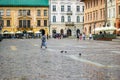 Krakow, Poland - January 01, 2020: A nun walking in the city center Royalty Free Stock Photo