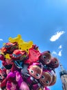 Balloons, popular cartoons close-up in Cracow