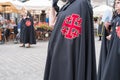 Jerusalem Cross on a cape on Corpus Christi procession