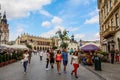 Tourists at Grodzka Street at main market square, old town in Krakow, Poland Royalty Free Stock Photo