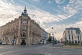 View of Pawia street and Hotel Polonia at sunset