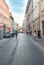 View of Swietego Jana street in old town of Krakow