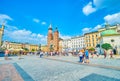 Panorama of Main Market Square in Krakow, Poland Royalty Free Stock Photo
