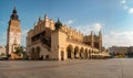 Main Market Square in Krakow during a sunny morning Royalty Free Stock Photo