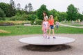 KRAKOW, POLAND - JUNE 17: Museum of Science in the open air. Park. Children learn physical laws, gravity by example. STEM