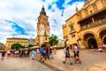 Krakow, Poland main market square, town hall Royalty Free Stock Photo