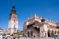 KRAKOW, POLAND - JUNE, 2017: Town Hall Tower is one of the main focal points of the Main Market Square in the Old Town Royalty Free Stock Photo