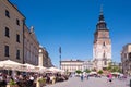 KRAKOW, POLAND - JUNE, 2017: Town Hall Tower is one of the main focal points of the Main Market Square in the Old Town Royalty Free Stock Photo