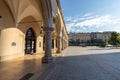 The main building in the market square in the Old Town of Krakow - empty of people in the early morning Royalty Free Stock Photo