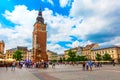 Krakow, Poland main market square, town hall Royalty Free Stock Photo