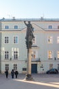 Krakow, Poland - 14 March, 2022: The monument of Polish Jesuit - Skarga Piotr on Saint Mary Magdalene square