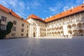 Krakow, Poland - 14 March, 2022: The Wawel Castle inside court is a castle residency