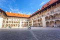 Krakow, Poland - 14 March, 2022: The Wawel Castle inside court is a castle residency