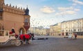 Krakow Poland. Market Square in the Old Town. Streets of old Royalty Free Stock Photo