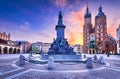 Krakow, Poland - Medieval Ryenek Square with the Cathedral Royalty Free Stock Photo