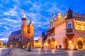 Krakow, Poland - Medieval Ryenek Square, Cloth Hall and Cathedral Royalty Free Stock Photo