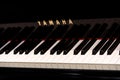Closeup of a Yamaha piano