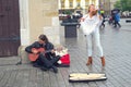 Street musicians in Krakow Royalty Free Stock Photo