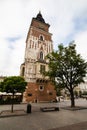 City Hall Tower at the main Market Square in the center of Old town of Krakow, Poland Royalty Free Stock Photo