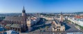 Krakow, Poland. Old city wide panorama with all main monuments Royalty Free Stock Photo