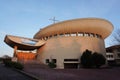 Krakow, Poland 23.01.2020: Parish of St. John Cantius. The modern building of the Church is made of gray concrete, with Royalty Free Stock Photo