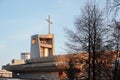 Krakow, Poland 23.01.2020: Parish of St. John Cantius. The modern building of the Church is made of gray concrete, with Royalty Free Stock Photo