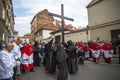 KRAKOW, POLAND - participants of the Way of the Cross on Good Friday celebrated at the historic center