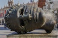 Krakow, Poland Rzezba Eros Bendato day view sculpture by Igor Mitoraj, located at Rynek Glowny, 13th century main city square