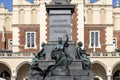 Adam Mickiewicz Monument in front of Cloth Hall located at Main Square in the Old Town, Krakow, Poland Royalty Free Stock Photo