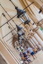 KRAKOW, POLAND - SEPTEMBER 3, 2016: Archway of the Cloth Hall on Market square in Krakow, Pola