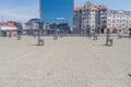 KRAKOW, POLAND - SEPTEMBER 4, 2016: Krakow Ghetto Memorial at Plac Bohaterow Getta Ghetto Heroes` Square in Krakow