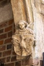 Church of St. Barbara, a bracket with an angel holding the coat of arms of the Kingdom of Poland, Krakow, Poland