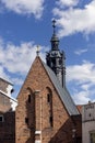 Gothic Church of St. Barbara at Mariacki Square, view from the main market square, Krakow, Poland Royalty Free Stock Photo