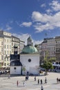 Medieval Church of St. Adalbert at Main Square in the Old Town, Krakow, Poland Royalty Free Stock Photo