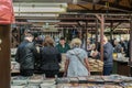 Krakow, Poland - September 21, 2018: Polish people looking for Cheap second hand Books at Krakow`s Unitarg plac targowy