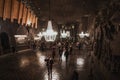 Krakow Poland September 2021 wieliczka salt mine in Krakow, massive underground chapel built in the ancient mine. View of tourists