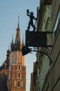 Krakow, Poland: St. Mary`s Basilica. Beautiful Church in the historical center of Krakow, Main Market Square, Rynek Glowny Royalty Free Stock Photo