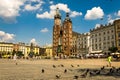 Krakow, Poland - 08/08/2020 - St. Mary`s Church in the Market Square in Krakow Royalty Free Stock Photo